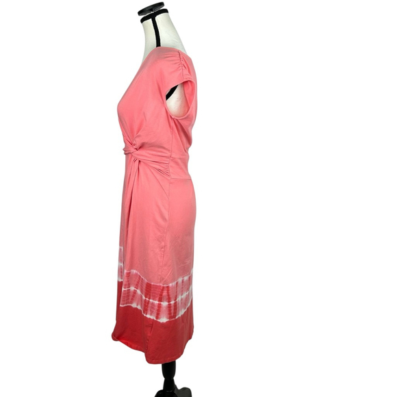Land's End Wrap Dress XS Coral Pink Fit & Flare Wedding Beach Brunch Summer - Picture 4 of 11